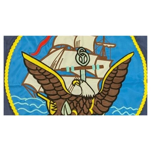 Emb. Navy Flag Extreme Closeup