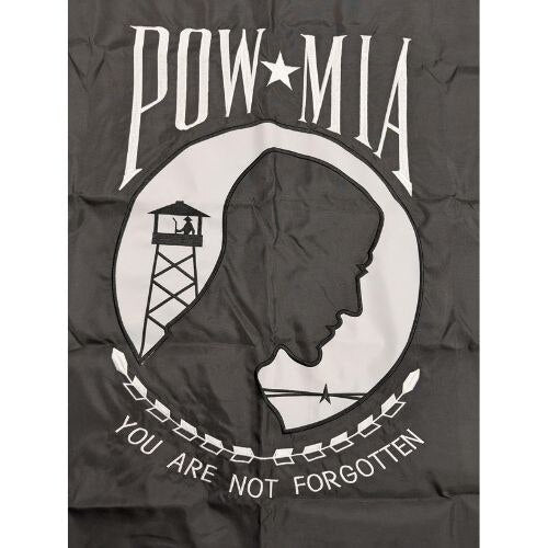 Closeup Embroidered POW Flag