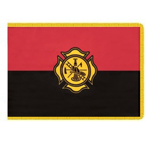 firefighter flag red black yellow