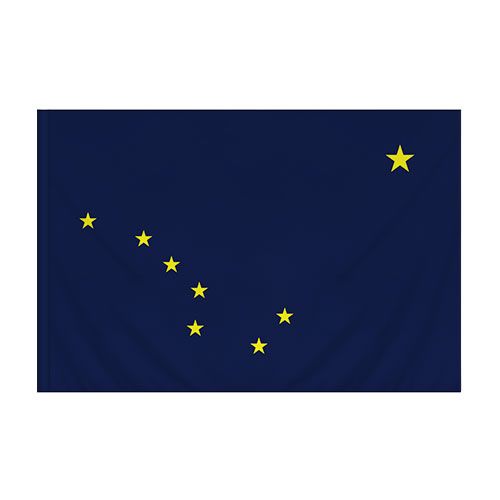 Alaska state flag on blue backgroun