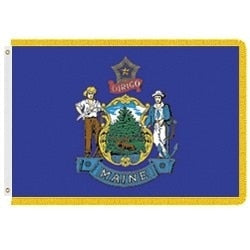 Maine state flag with emblem design