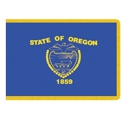 Oregon state flag blue background