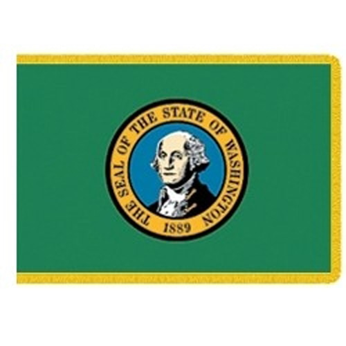 Washington state flag with seal