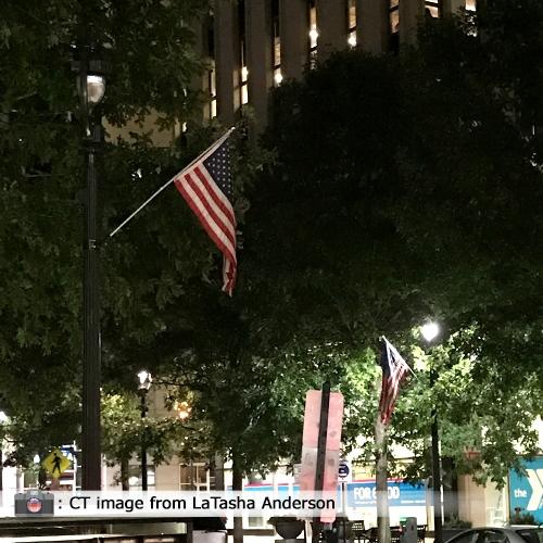 U.S. Flag Display on a Light pole