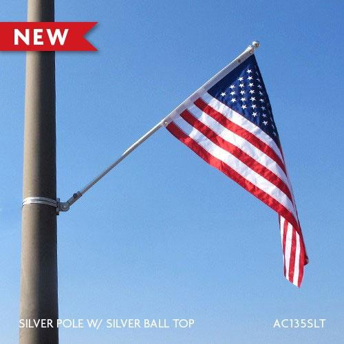 Silver Pole with Silver Ball Top