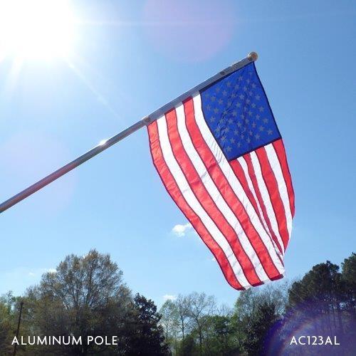 American flag on aluminum pole