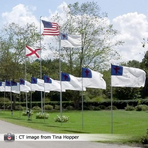 Christian and U.S. Flag Display