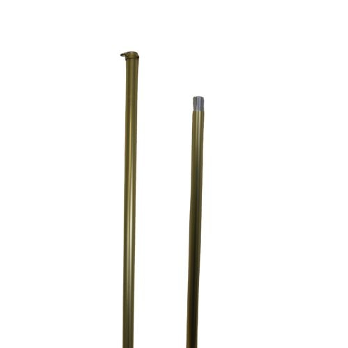 Aluminum parade pole with detachable extension section and gold finish on white background
