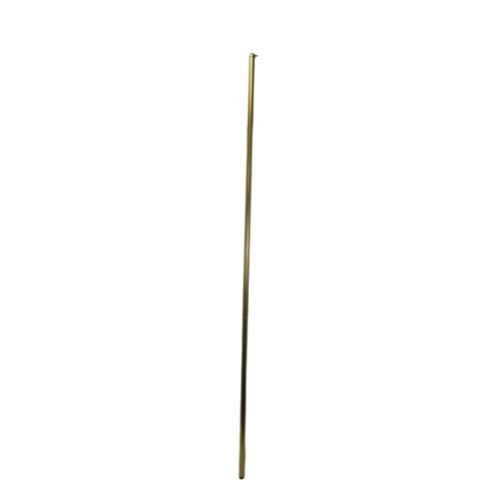 Gold aluminum parade pole with smooth finish and top fitting on white background