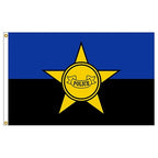 police flag blue black yellow star