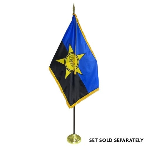flag with blue and black design