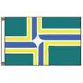 flag with blue yellow design