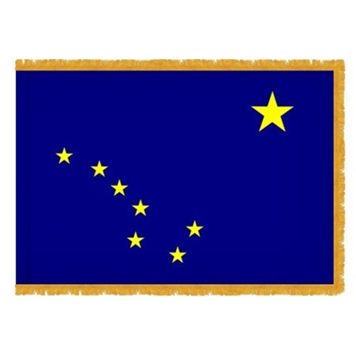 Alaska state flag with fringe
