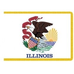 Illinois state flag with eagle embl