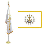 Rhode Island state flag and pole