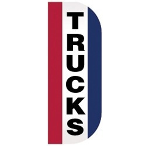 trucks red white blue striped sign
