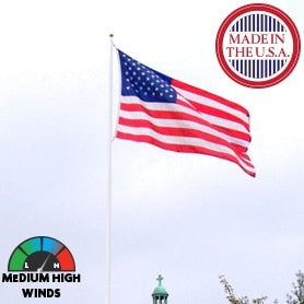 American flag waving in wind